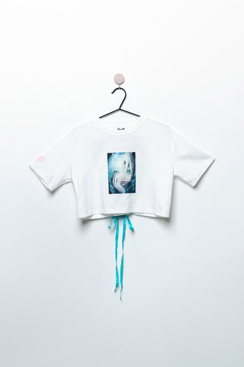 MATERIAL GIRL: 短版緞帶T恤〈3色〉