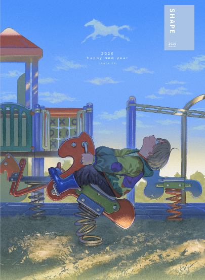 Shape：黃色小孩馬年海報