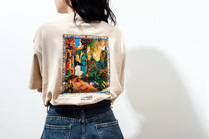 フラワーテンパチャー：アレー展覧会アートTシャツ