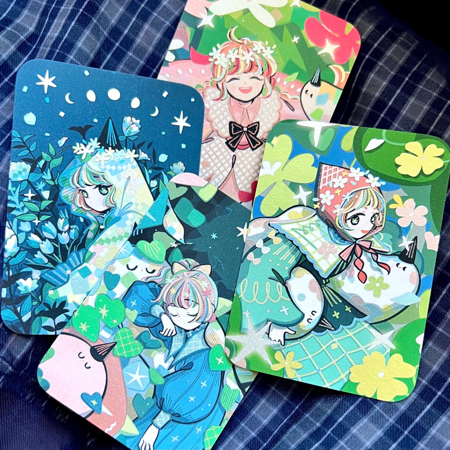 Lazy Rotten Ji wohenlanduo: Foil-stamped mini card set (4 pcs)