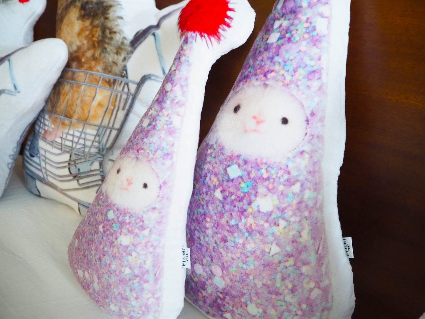 一起去派對吧.ᐟ.ᐟ ：生日帽鼠鼠抱枕〈2款〉